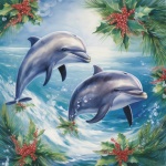 Christmas Dolphin Art