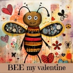 Bumble Bee Valentine Art