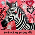 Cute Zebra Valentine Art
