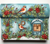 Christmas Bird Mailbox Art