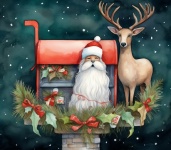 Santa Reindeer Mailbox Art