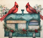 Christmas Cardinal Mailbox Art