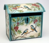Christmas Blue Bird Mailbox Art