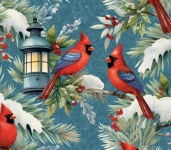 Christmas Cardinal Winter Art