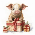 Christmas Pig Hog Gifts Art