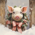 Christmas Pig Hog Art