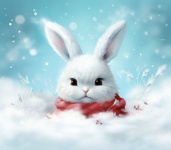 Christmas Bunny Rabbit Art
