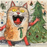 Funny Bad Christmas Cat