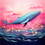 Whimsical Whale Ocean Art