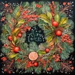 Christmas Wreath Calendar Art