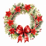 Christmas Poinsettia Wreath Art