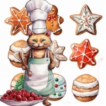 Christmas Cookie Cat Art