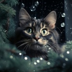 Christmas Cat Photo Art