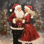 Mr. And Mrs. Santa Claus Art