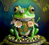 Frog, Flowers