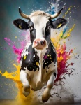 Cow, Bull, Ruminant, Art