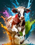 Cow, Bull, Ruminant, Art