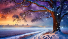 Landscape At Night, Winter