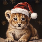 Lion Baby Cub Holiday Art