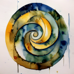 Luxury Watercolor Paint Spiral Logo