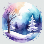 Multicolor Winter Round Emblem