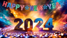 New Year, 2024, Greeting Card