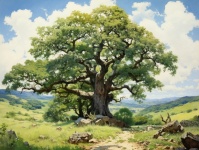 Oak Tree Art Painting