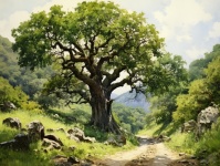 Oak Tree Art Painting