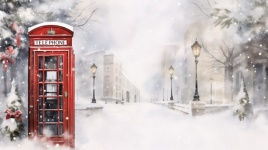 Red Christmas Phone Booth