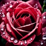 Red Rose Raindrops
