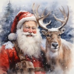 Santa And His Reindeer
