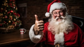 Santa Claus With Thumb Up