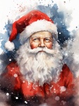 Santa Portrait Watercolor Art