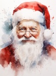Santa Portrait Watercolor Art