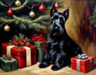 Scottish Terrier Vintage Christmas