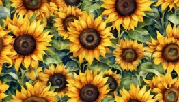 Sunflower Floral Watercolor Art