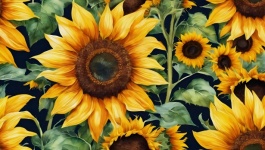 Sunflower Floral Watercolor Art