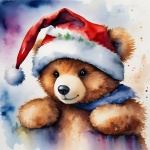 Teddy Bear Christmas Illustration