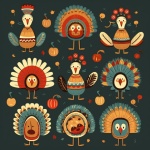Thanksgiving Doodle Art Pattern