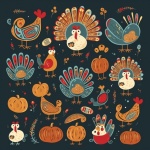 Thanksgiving Doodle Art Pattern