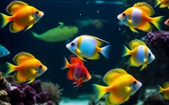 Tropical Fish Swarm Aquarium