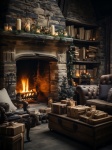 Vintage Christmas Fireplace