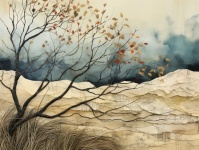 Watercolor Autumn Background Art