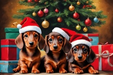 Christmas Dog Dachshund Background
