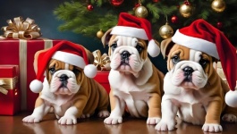 Christmas Dog English Bulldog