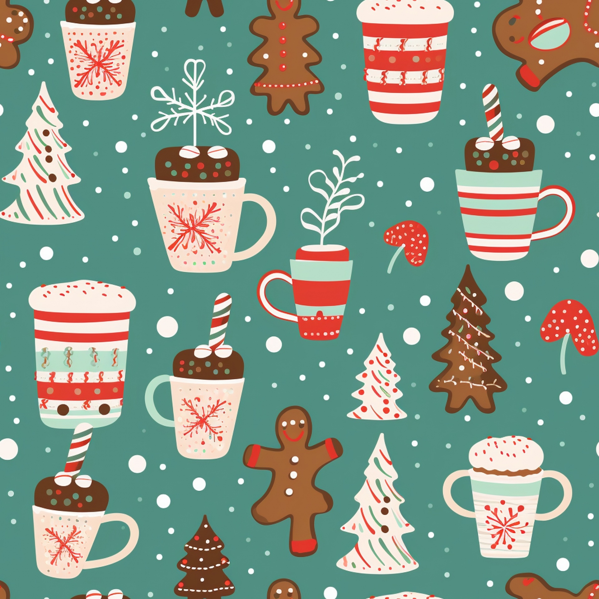 Seamless Xmas Gingerbread Pattern Free Stock Photo - Public Domain Pictures