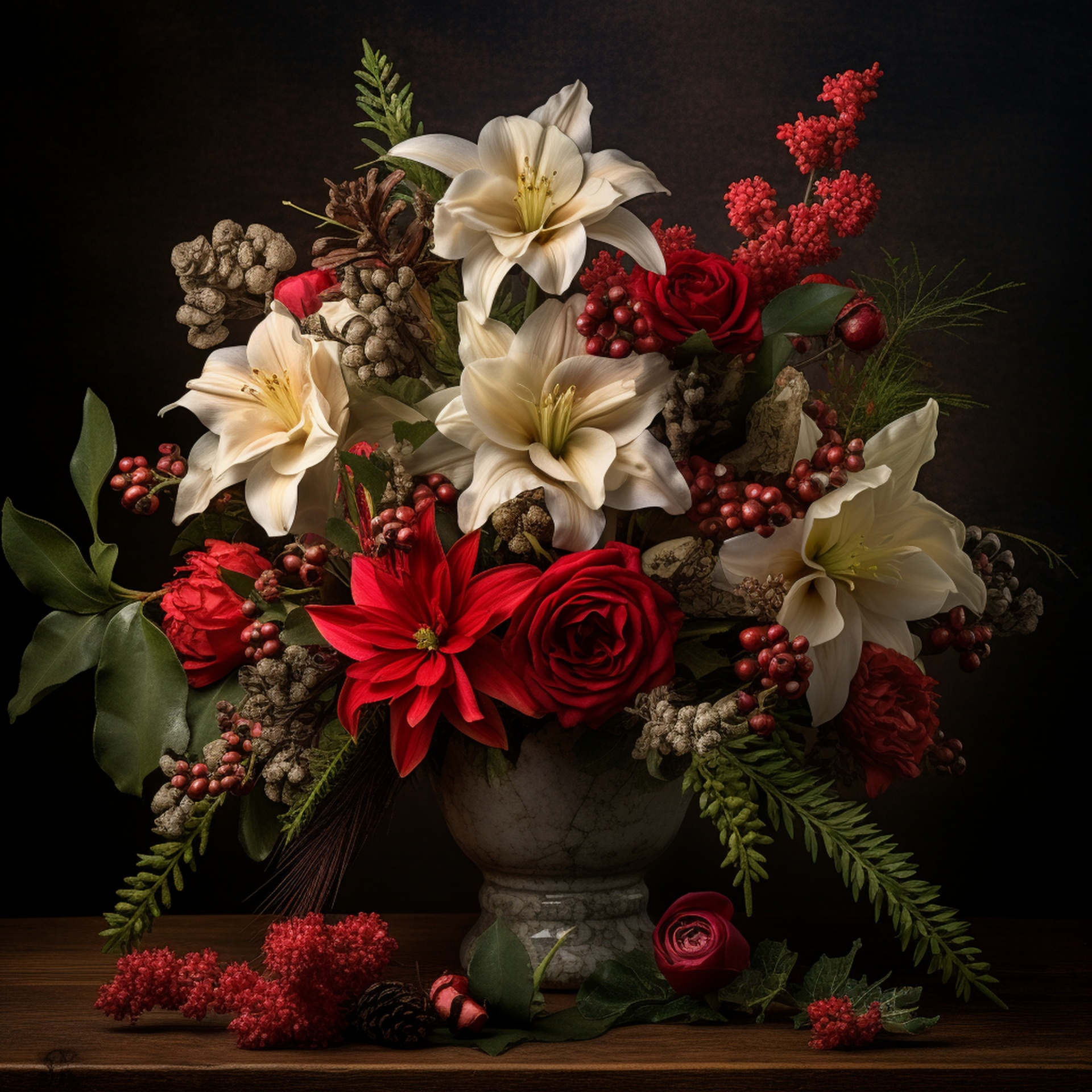 Christmas Flower Bouquet Photo Art Free Stock Photo - Public Domain ...