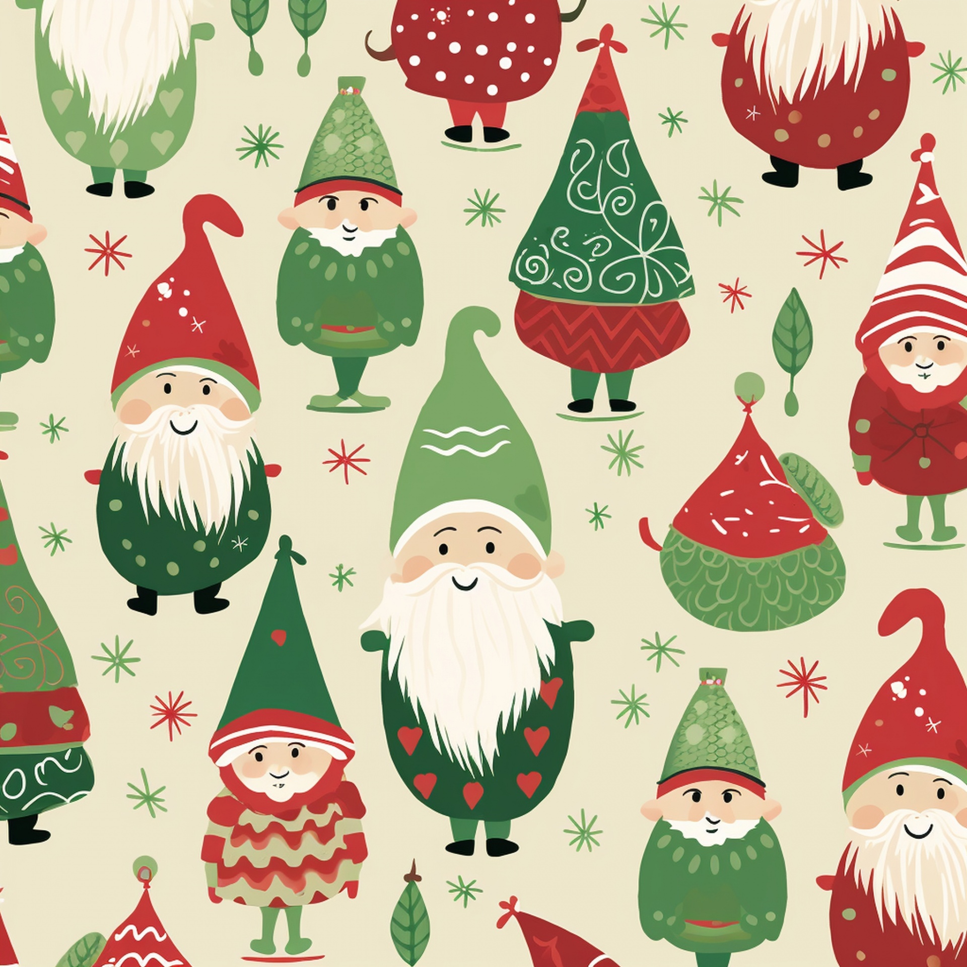 Christmas Gnome Pattern Paper Free Stock Photo - Public Domain Pictures