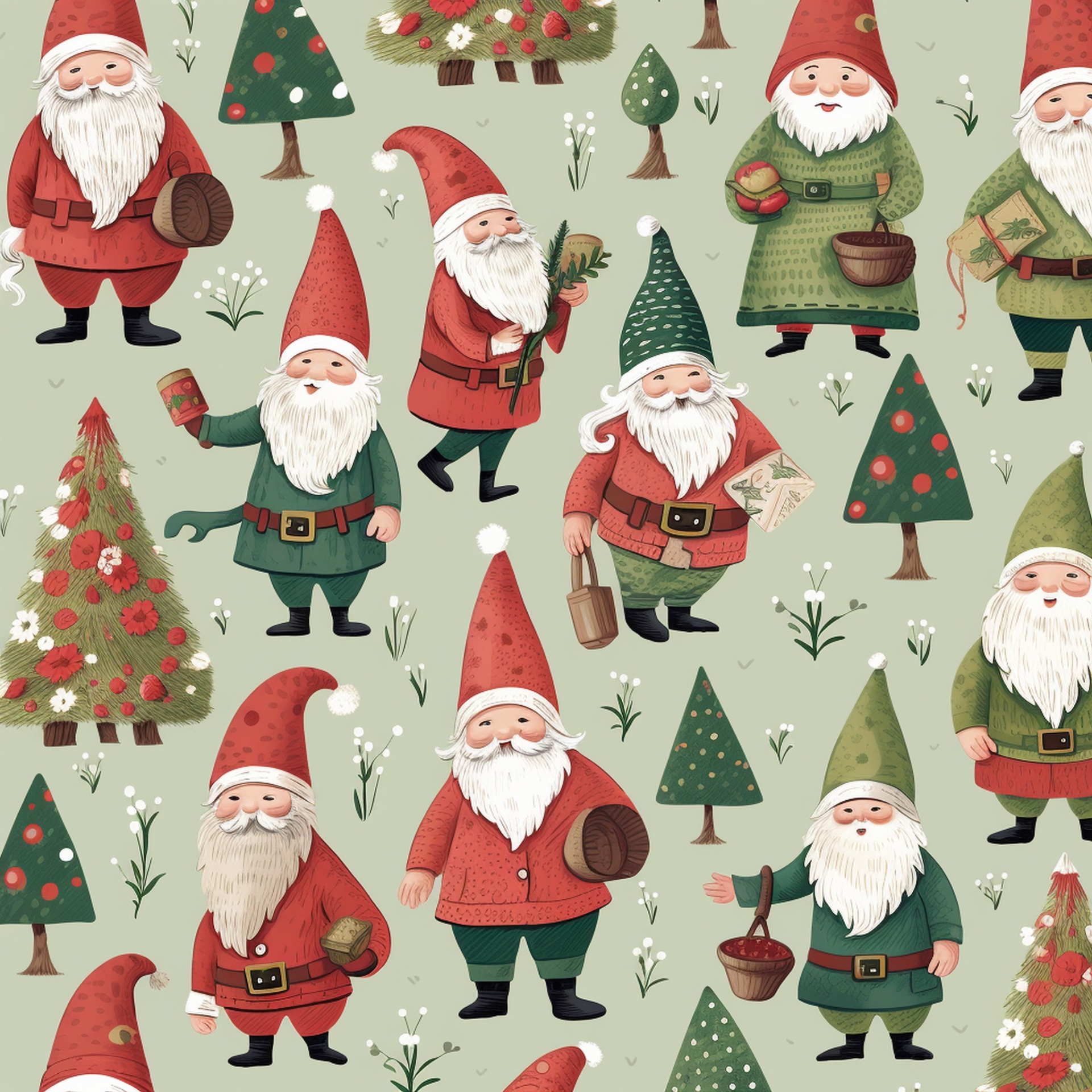 Christmas Gnome Pattern Paper Free Stock Photo - Public Domain Pictures