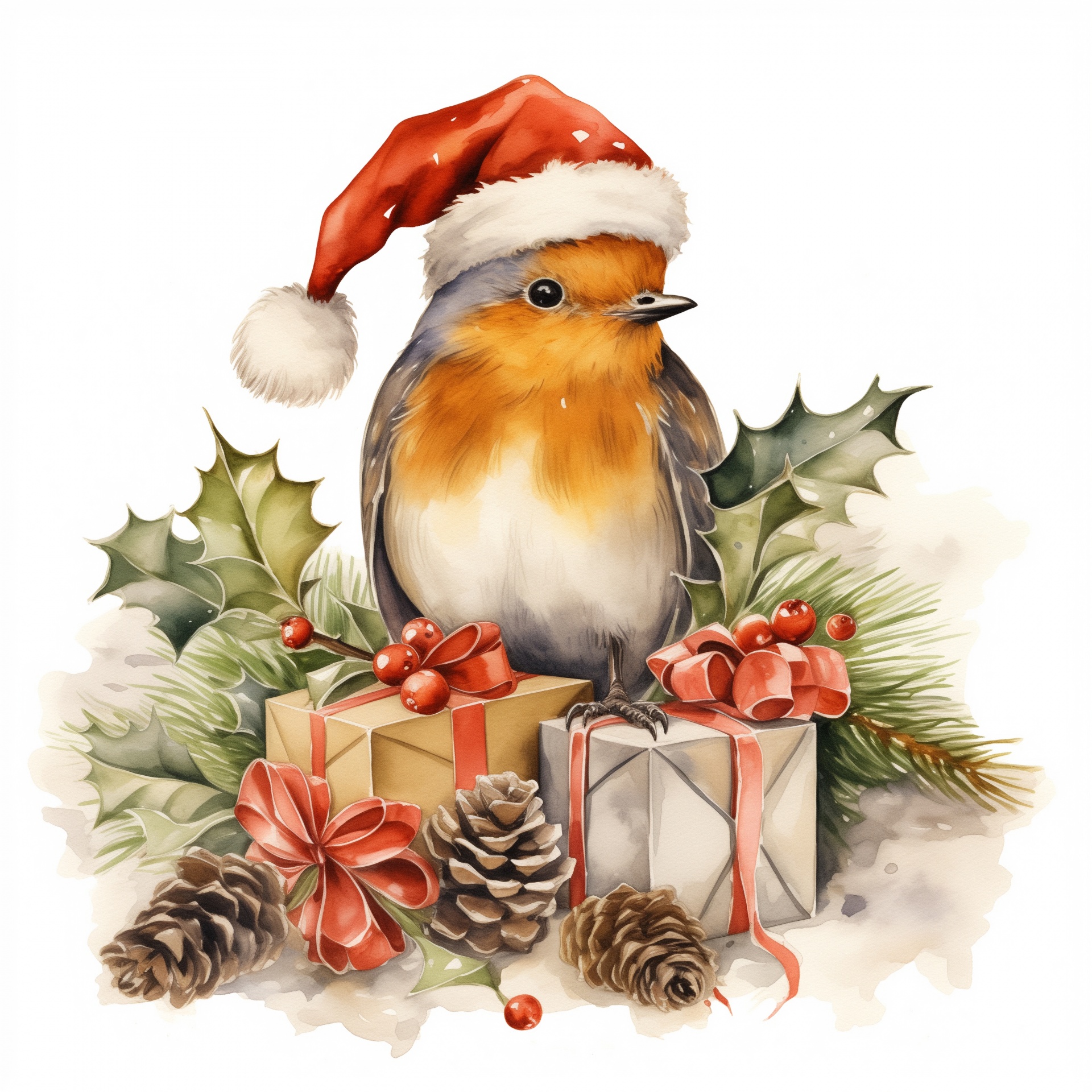 Robin Bird At Christmas Free Stock Photo - Public Domain Pictures